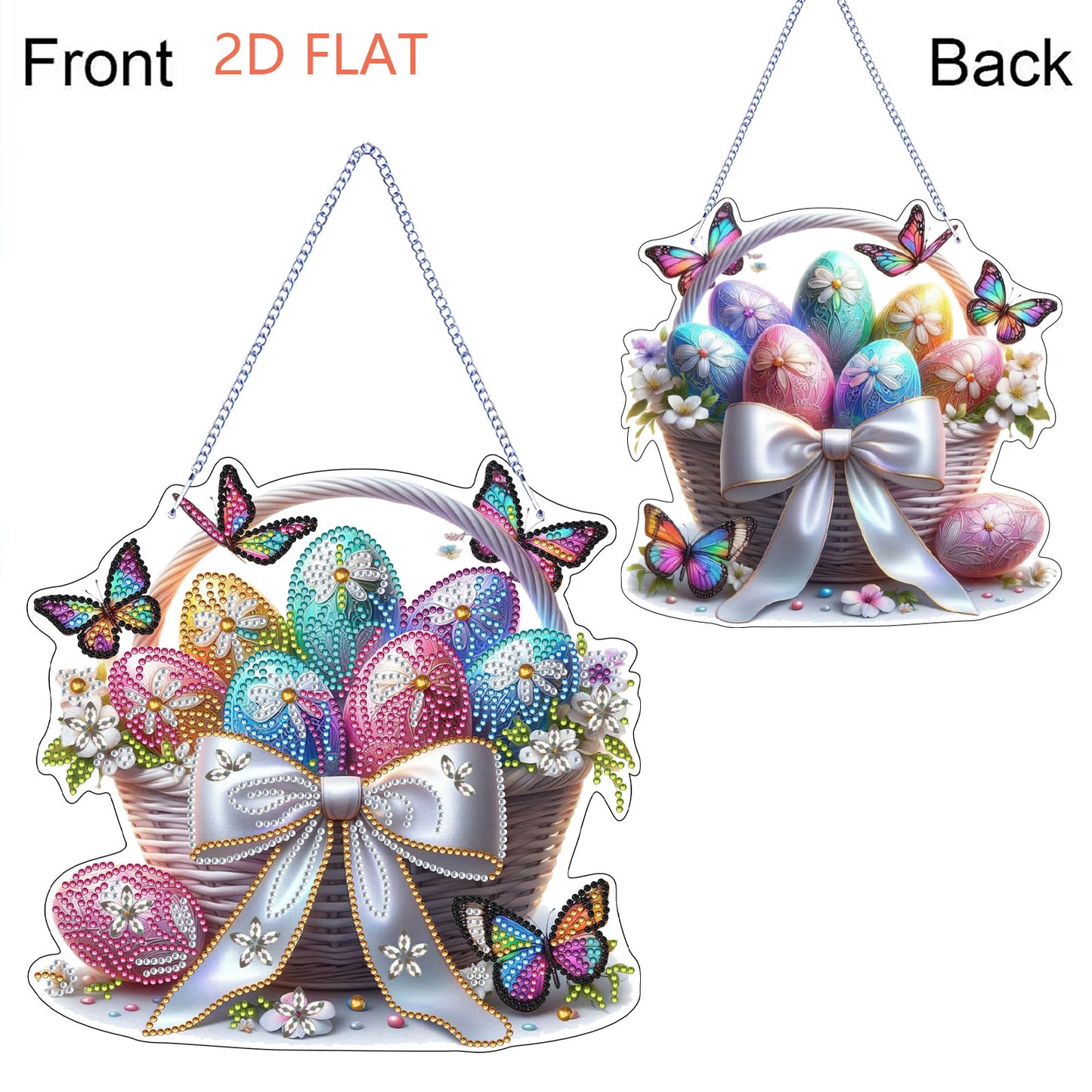 Easter 2D Flat DIY Hanging Diamond Art Ornament Home Window Pendant (Easter Egg)