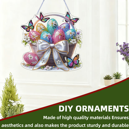 Easter 2D Flat DIY Hanging Diamond Art Ornament Home Window Pendant (Easter Egg)