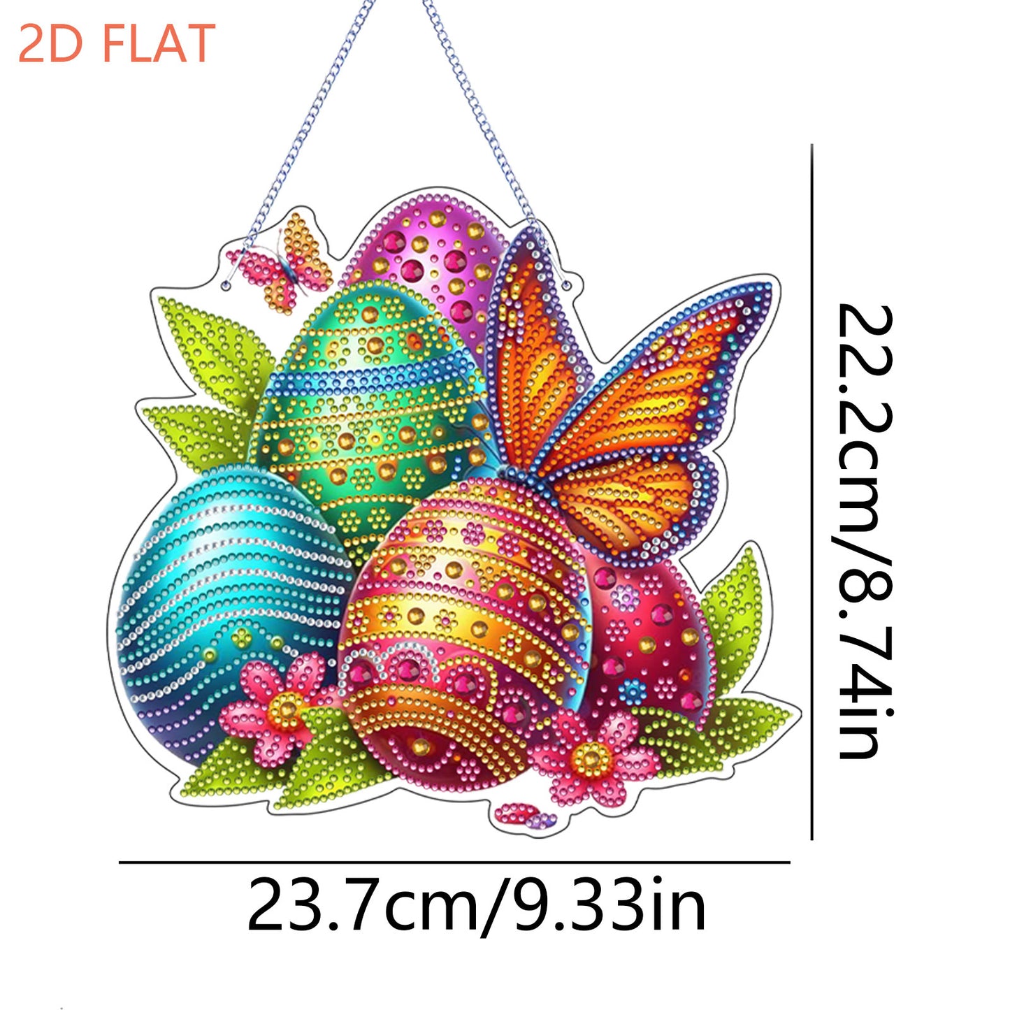 Easter 2D Flat DIY Hanging Diamond Art Ornament Home Window Pendant (Butterfly)