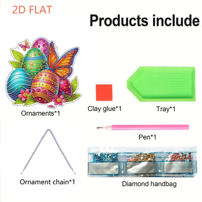 Easter 2D Flat DIY Hanging Diamond Art Ornament Home Window Pendant (Butterfly)