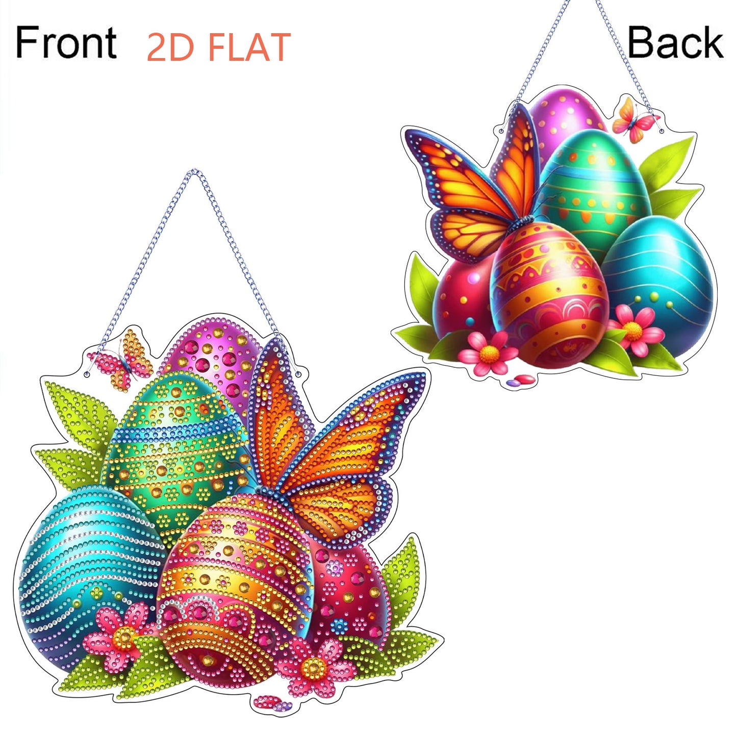 Easter 2D Flat DIY Hanging Diamond Art Ornament Home Window Pendant (Butterfly)