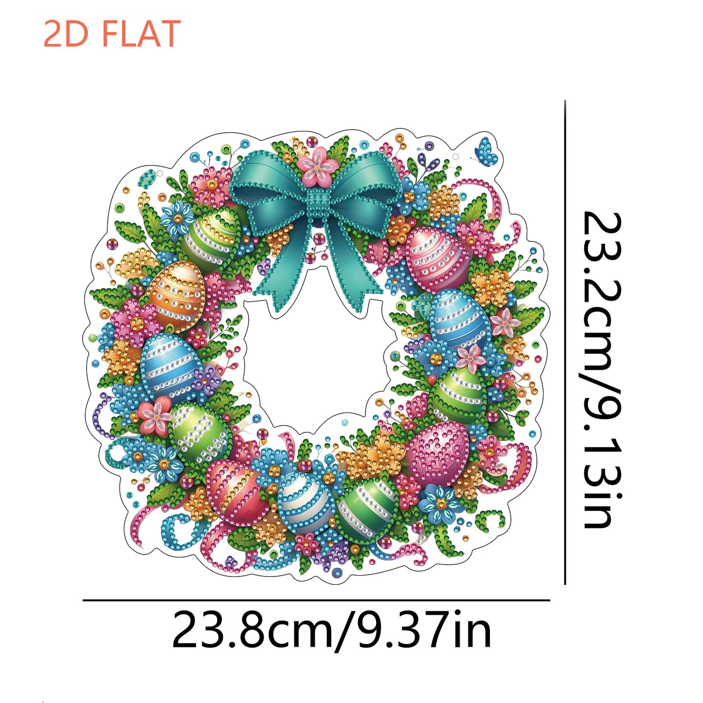 Easter 2D Flat DIY Hanging Diamond Art Ornament Home Window Pendant (Egg Wreath)