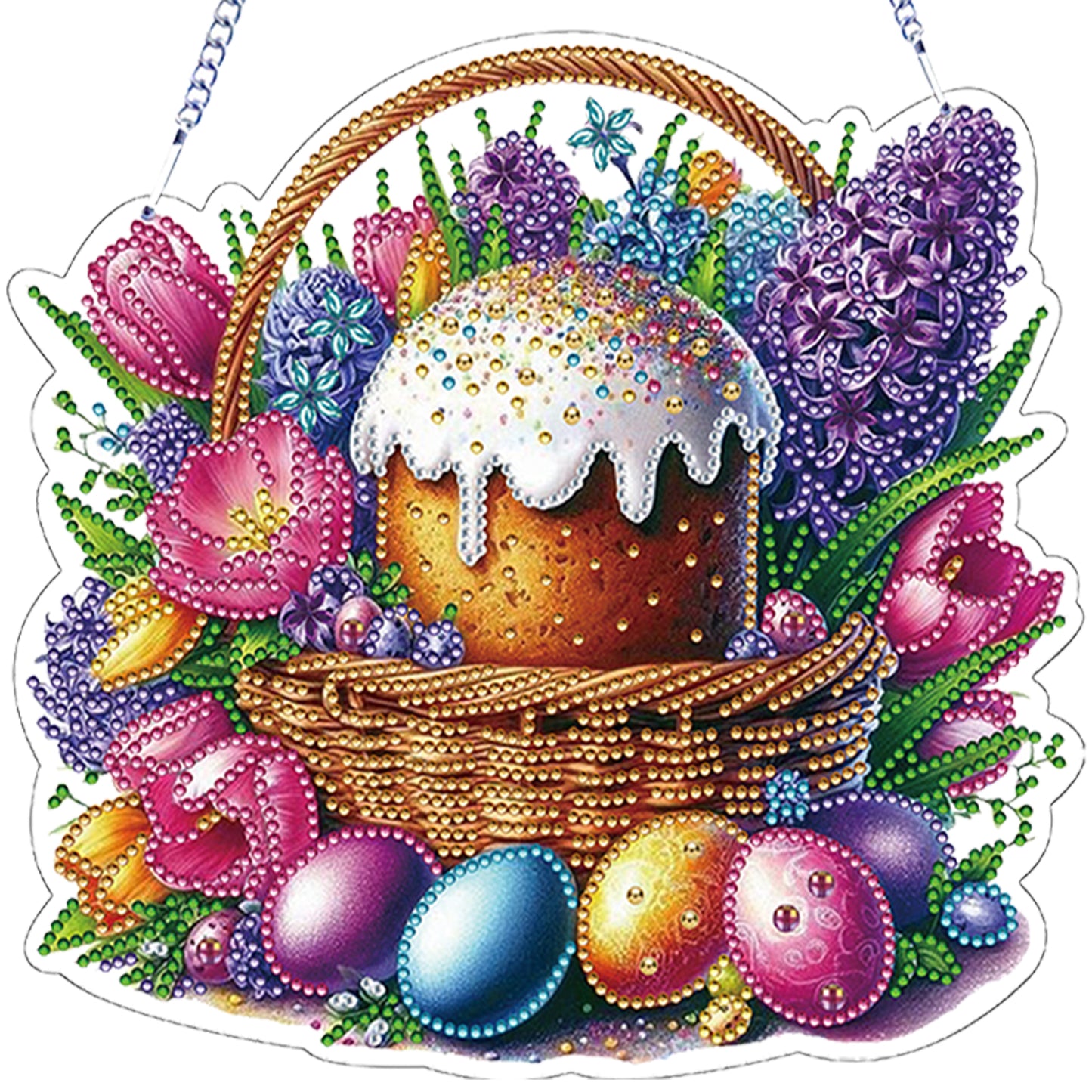 Easter 2D Flat DIY Hanging Diamond Art Ornament Home Window Pendant (Easter Egg)