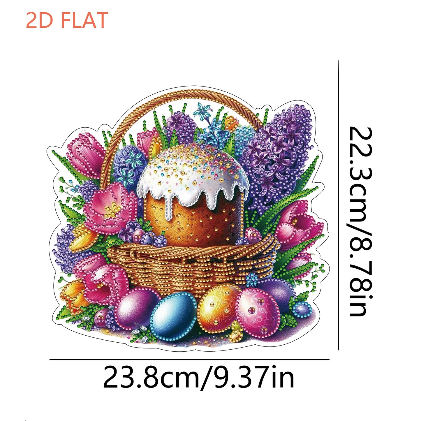 Easter 2D Flat DIY Hanging Diamond Art Ornament Home Window Pendant (Easter Egg)