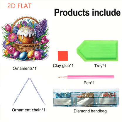 Easter 2D Flat DIY Hanging Diamond Art Ornament Home Window Pendant (Easter Egg)