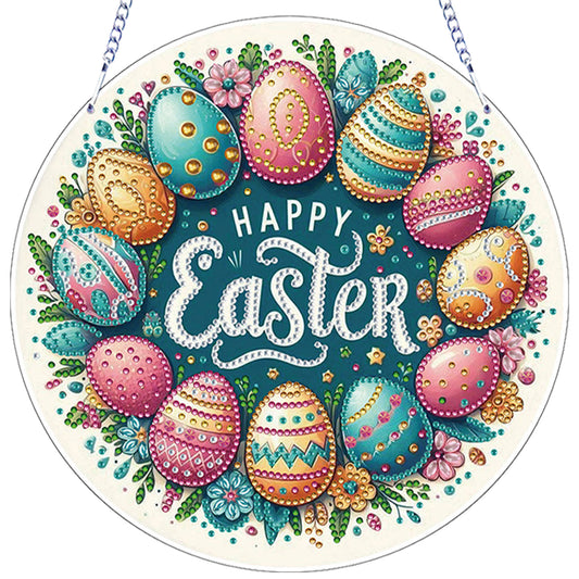 Easter 2D Flat DIY Hanging Diamond Art Ornament Home Window Pendant (Easter Egg)