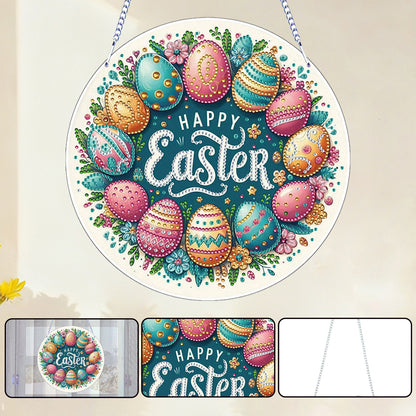 Easter 2D Flat DIY Hanging Diamond Art Ornament Home Window Pendant (Easter Egg)