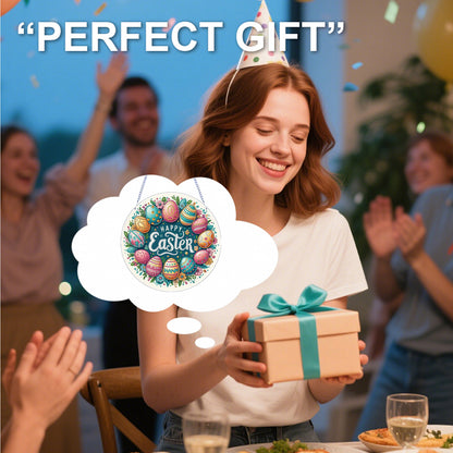 Easter 2D Flat DIY Hanging Diamond Art Ornament Home Window Pendant (Easter Egg)