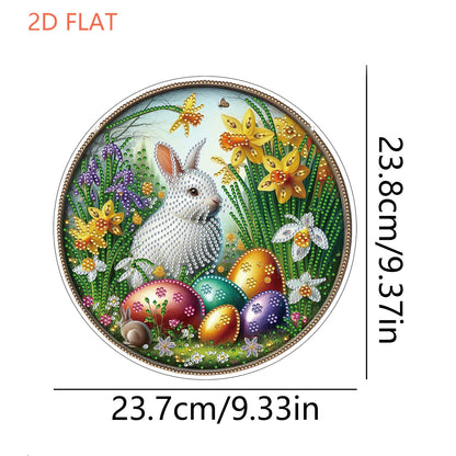 Easter 2D Flat DIY Hanging Diamond Art Ornament Home Window Pendant (Bunny)