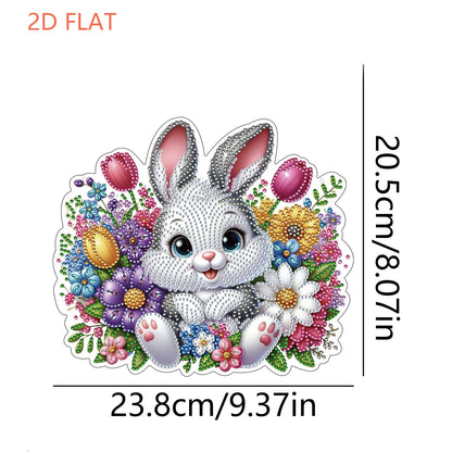 Easter 2D Flat DIY Hanging Diamond Art Ornament Home Window Pendant (Bunny)
