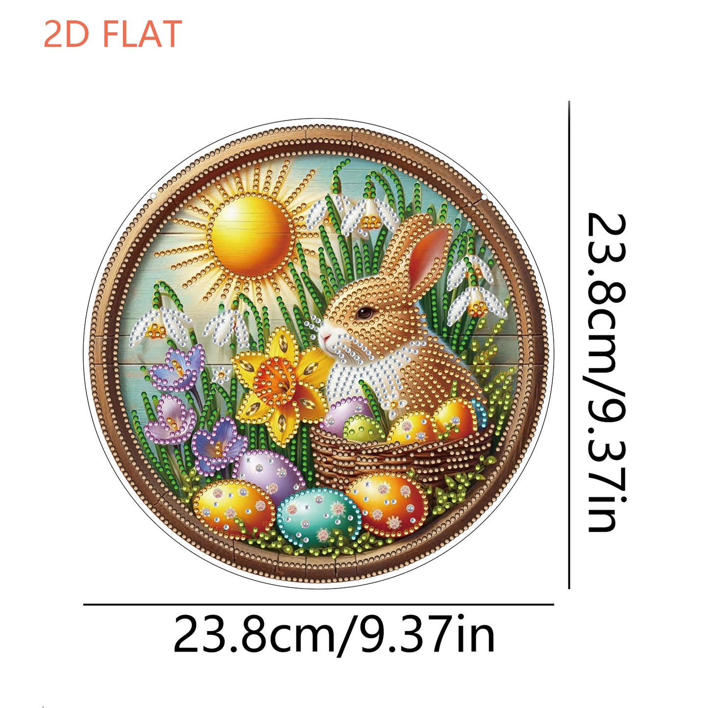 Easter 2D Flat DIY Hanging Diamond Art Ornament Home Window Pendant (Bunny)
