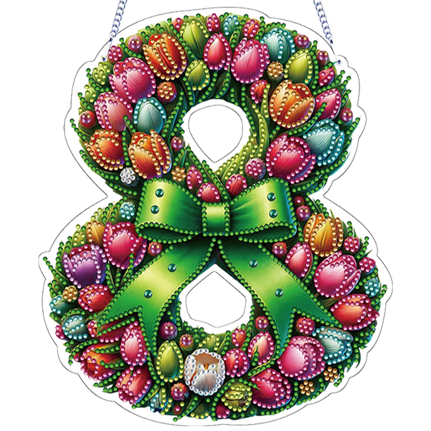 Easter 2D Flat DIY Hanging Diamond Art Ornament Home Window Pendant (Tulip)