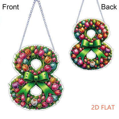 Easter 2D Flat DIY Hanging Diamond Art Ornament Home Window Pendant (Tulip)