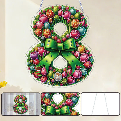 Easter 2D Flat DIY Hanging Diamond Art Ornament Home Window Pendant (Tulip)