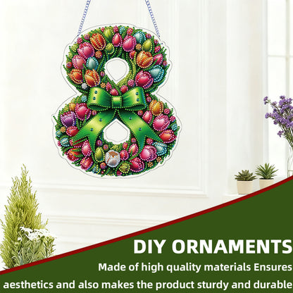 Easter 2D Flat DIY Hanging Diamond Art Ornament Home Window Pendant (Tulip)