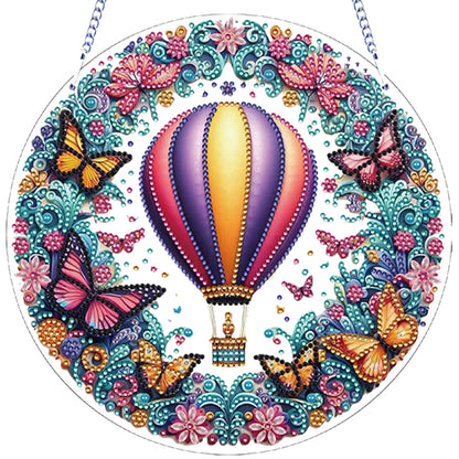 Flower Bird 2D Flat DIY Hanging Diamond Art Ornament Window Pendant (Balloon)