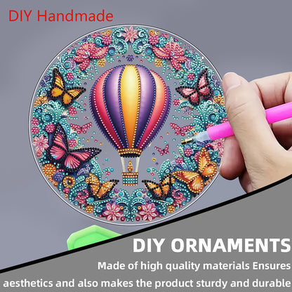 Flower Bird 2D Flat DIY Hanging Diamond Art Ornament Window Pendant (Balloon)