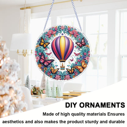 Flower Bird 2D Flat DIY Hanging Diamond Art Ornament Window Pendant (Balloon)