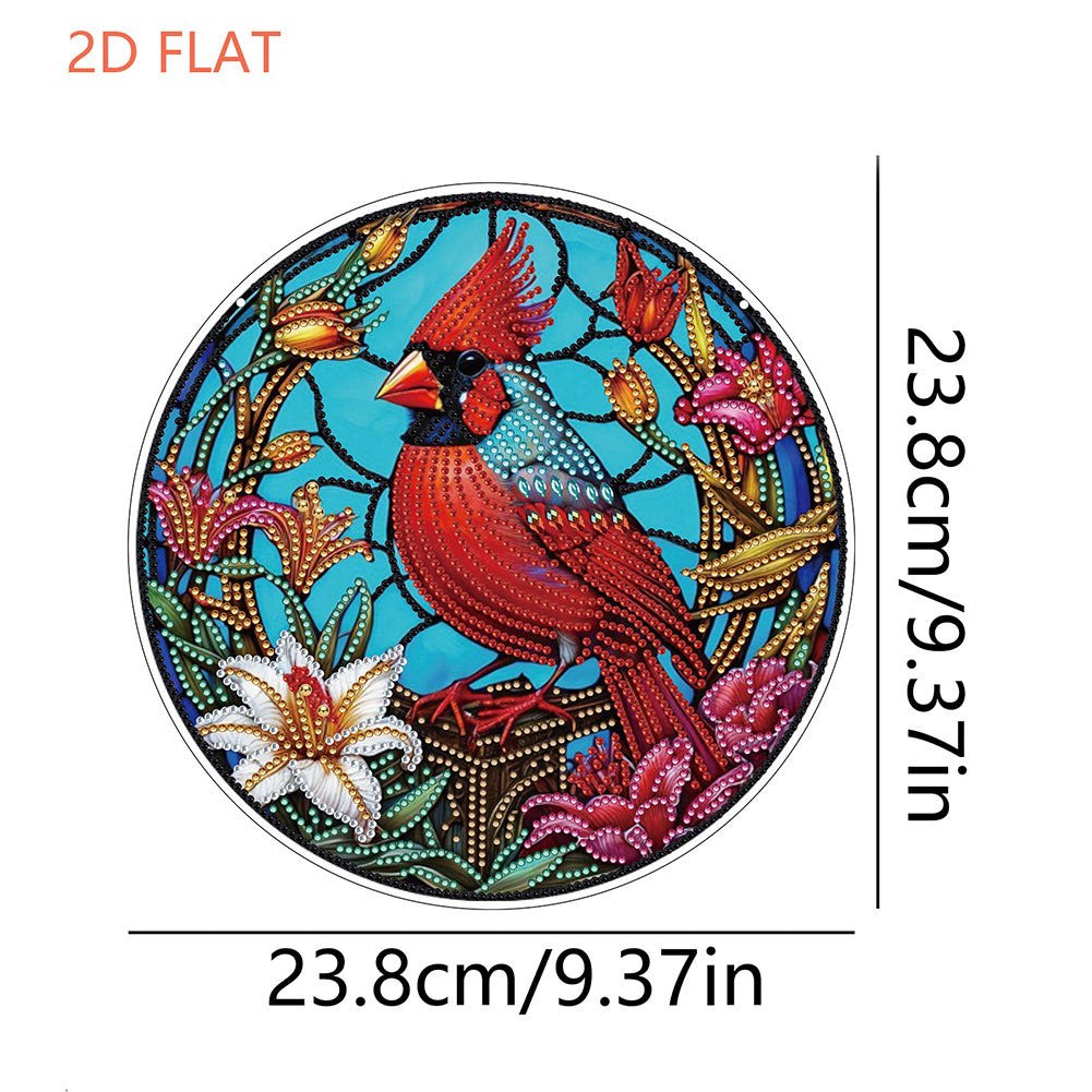Flower Bird 2D Flat DIY Hanging Diamond Art Ornament Window Pendant (Garland)
