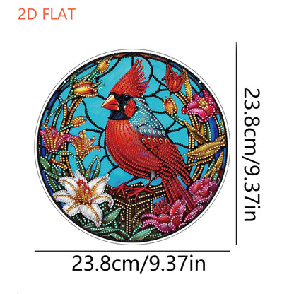 Flower Bird 2D Flat DIY Hanging Diamond Art Ornament Window Pendant (Garland)