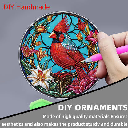 Flower Bird 2D Flat DIY Hanging Diamond Art Ornament Window Pendant (Garland)