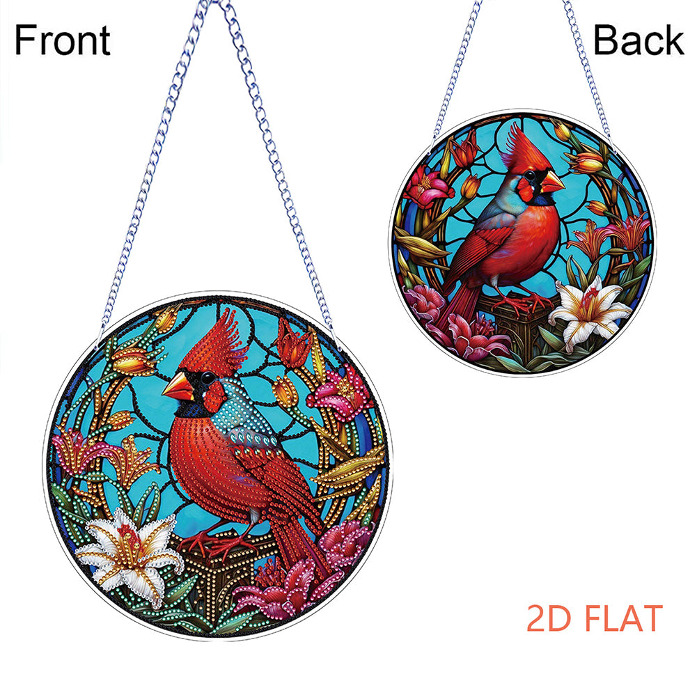 Flower Bird 2D Flat DIY Hanging Diamond Art Ornament Window Pendant (Garland)