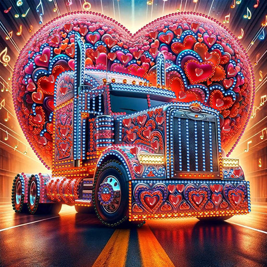 Heart-Shaped Car - Special Shaped Drill Diamond Painting 30*30CM