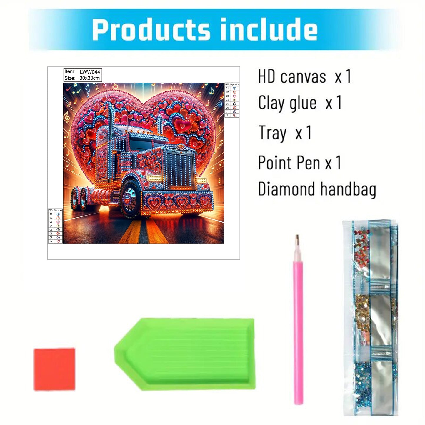 Heart-Shaped Car - Special Shaped Drill Diamond Painting 30*30CM