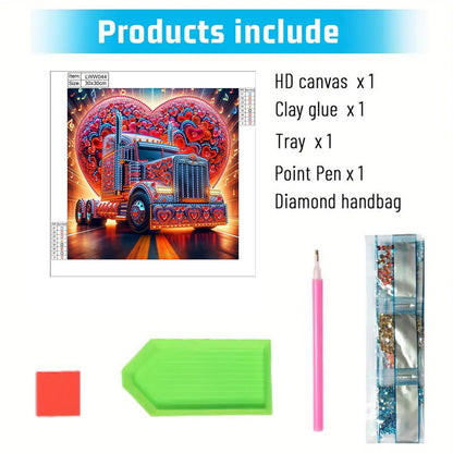 Heart-Shaped Car - Special Shaped Drill Diamond Painting 30*30CM