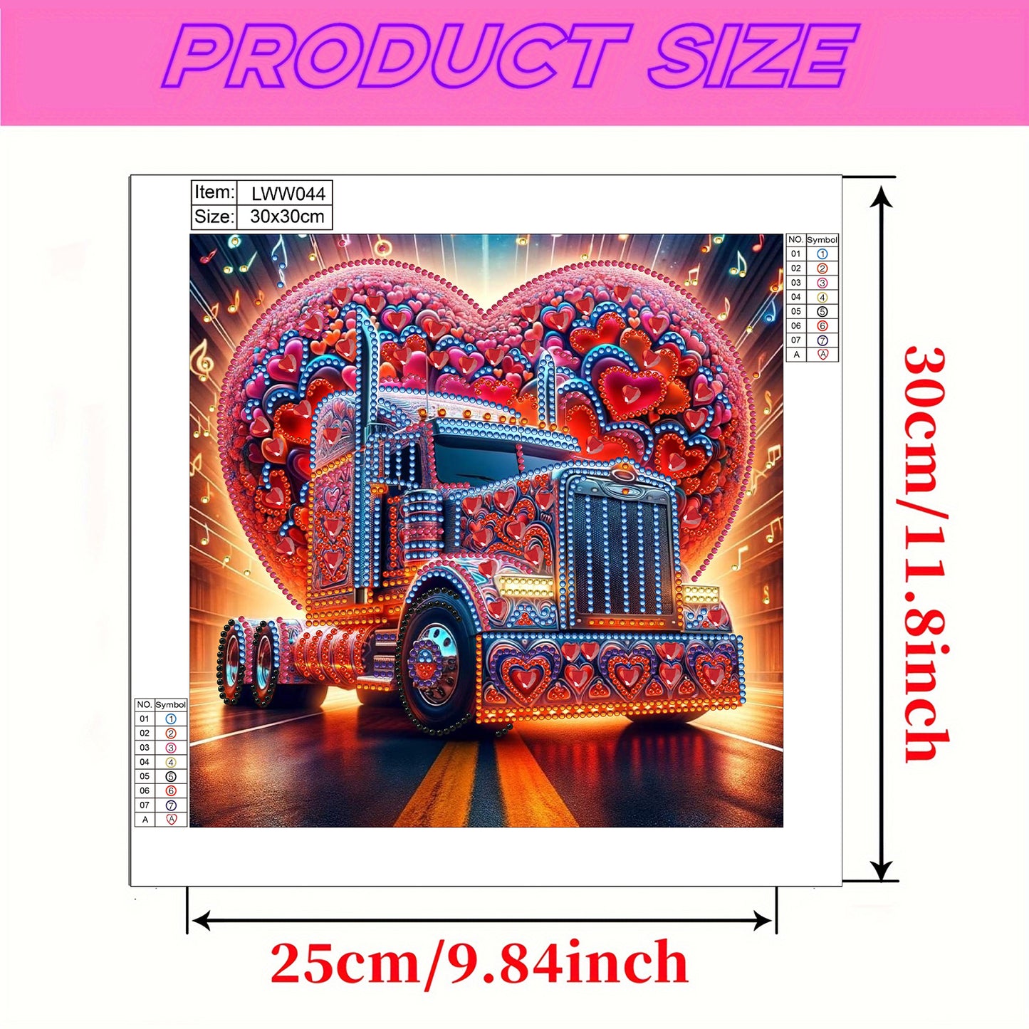 Heart-Shaped Car - Special Shaped Drill Diamond Painting 30*30CM