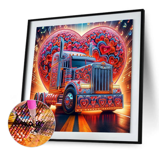 Heart-Shaped Car - Special Shaped Drill Diamond Painting 30*30CM