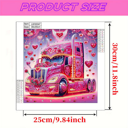 Heart-Shaped Car - Special Shaped Drill Diamond Painting 30*30CM