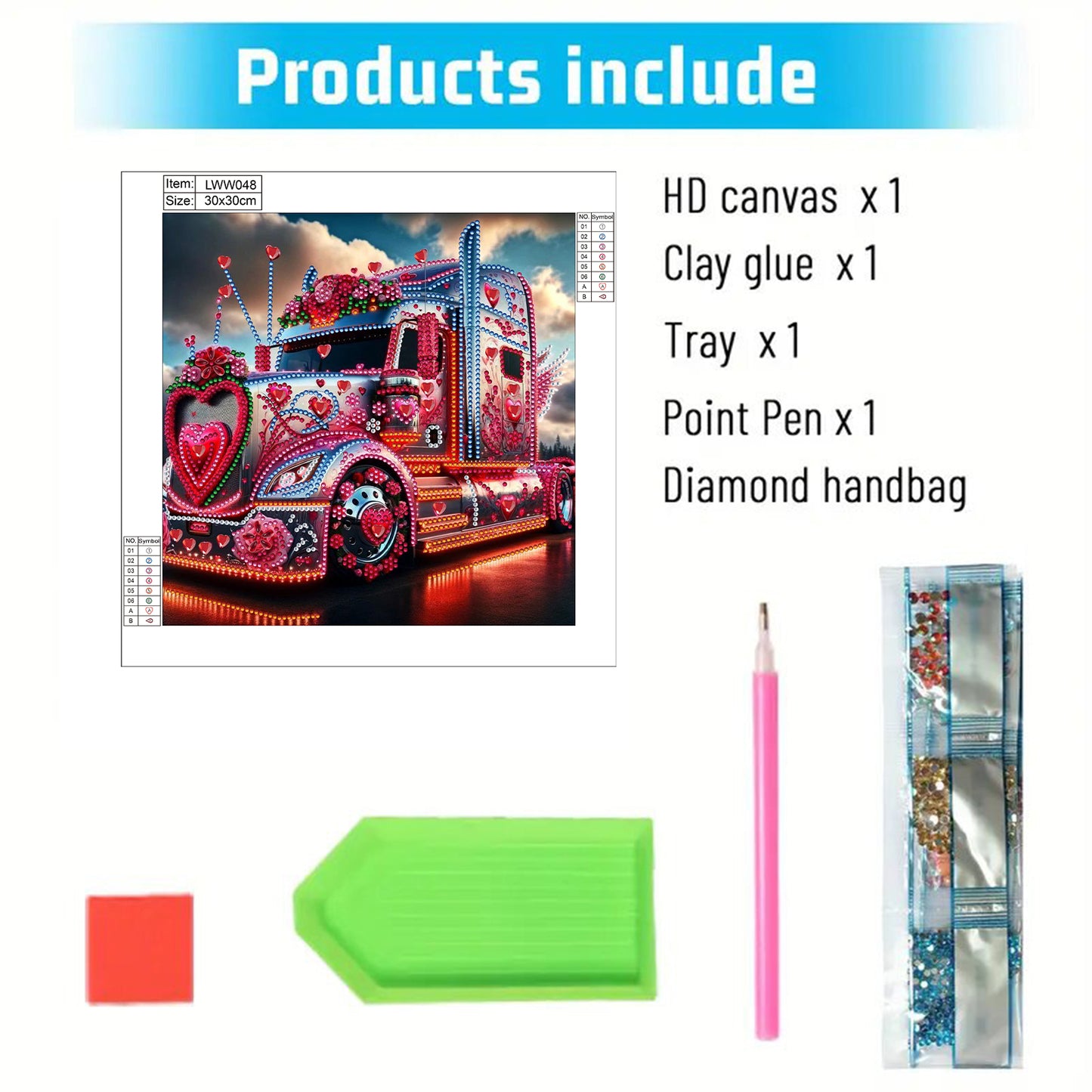 Heart-Shaped Car - Special Shaped Drill Diamond Painting 30*30CM