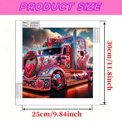 Heart-Shaped Car - Special Shaped Drill Diamond Painting 30*30CM
