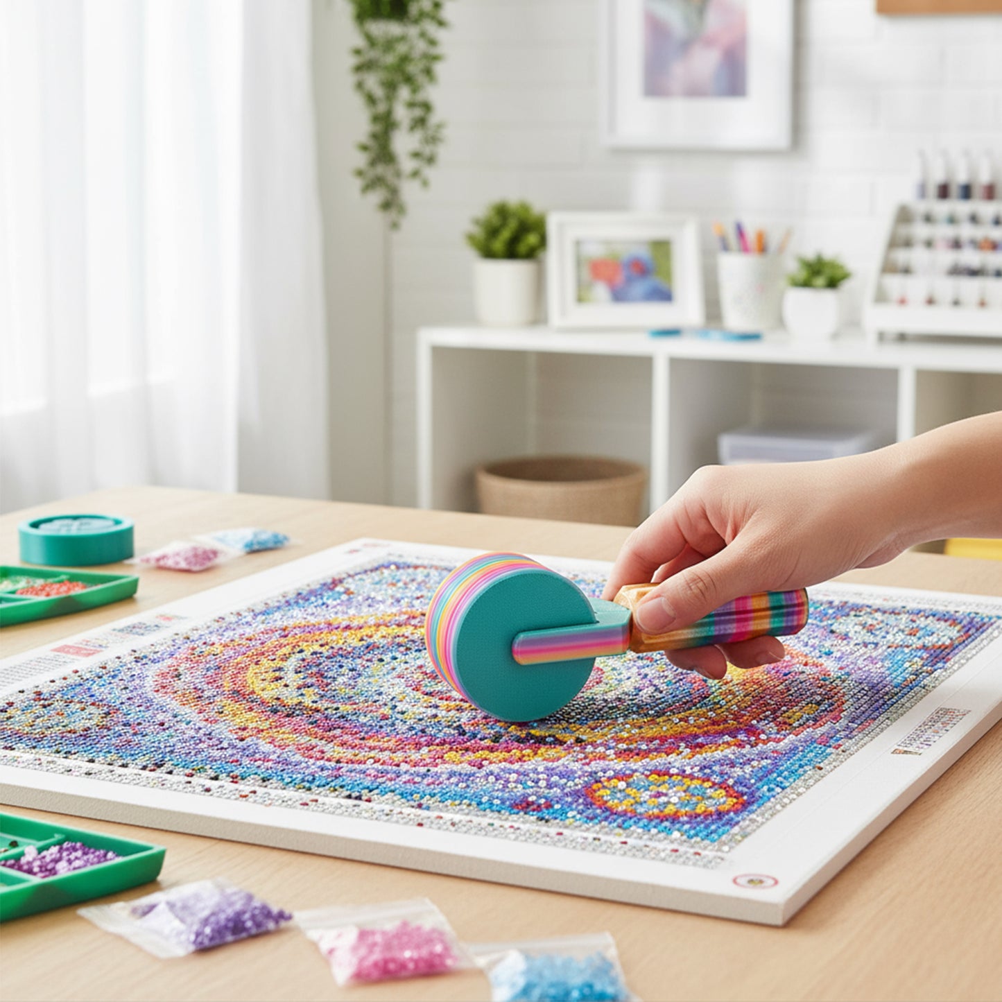 2Pcs Diamond Painting Roller DIY Diamond Painting Tools (Candy Color Gold)