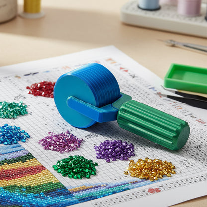 2Pcs Diamond Painting Roller DIY Diamond Painting Tools (Candy Color Blue Green)