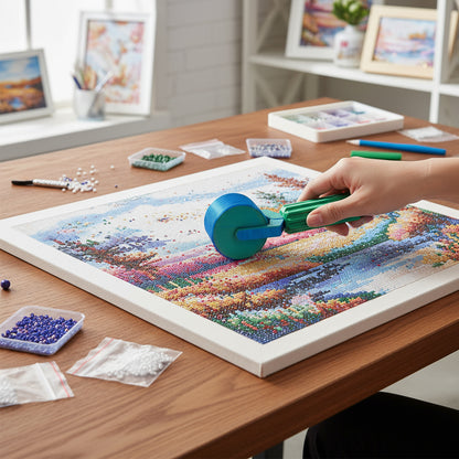 2Pcs Diamond Painting Roller DIY Diamond Painting Tools (Candy Color Blue Green)