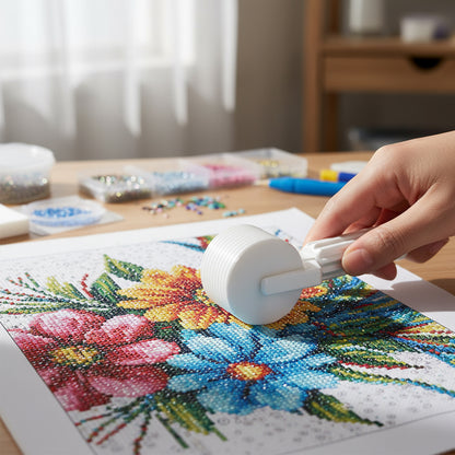 2Pcs Diamond Painting Roller DIY Diamond Painting Tools (Candy Color Silver)