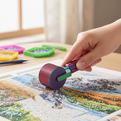 2Pcs Diamond Painting Roller DIY Diamond Painting Tools (Red Blue Red Green)