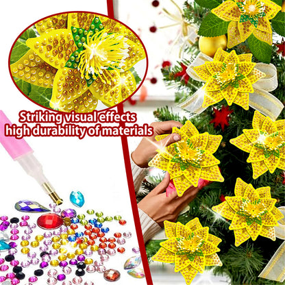 8Pcs 3D Yellow Artificial Flowers DIY Desktop Diamond Art Kit Adults Home Decor