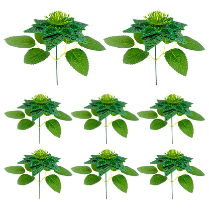 8Pcs 3D Green Artificial Flowers DIY Desktop Diamond Art Kit Adults Home Decor