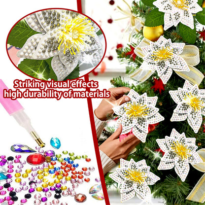 8Pcs 3D White Artificial Flowers DIY Desktop Diamond Art Kit Adults Home Decor