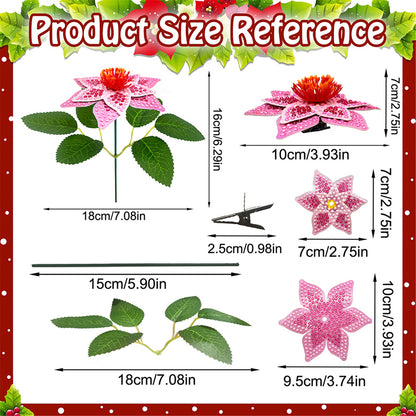 8Pcs 3D Pink Artificial Flowers DIY Desktop Diamond Art Kit for Adult Home Decor