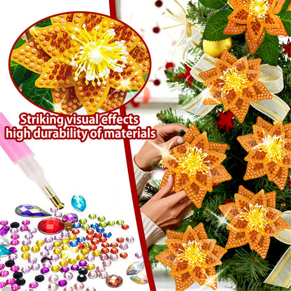 8Pcs 3D Orange Artificial Flowers DIY Desktop Diamond Art Kit Adults Home Decor