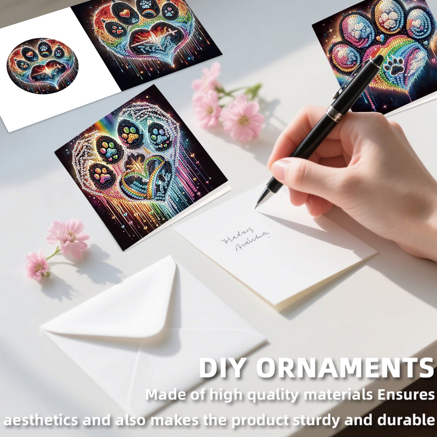 12pcs Animals Pattern DIY Diamond Art Greeting Cards with Envelope for Festivals