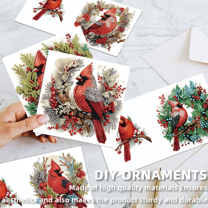 12pcs Bird Pattern DIY Diamond Art Greeting Cards with Envelope for Festivals