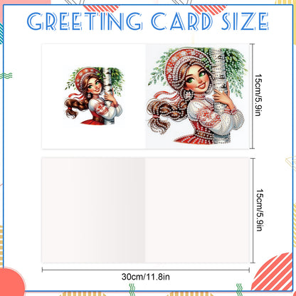 12pcs Boy Pattern DIY Diamond Art Greeting Cards with Envelope for Festivals