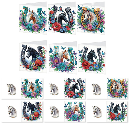 12pcs Flowers Pattern DIY Diamond Art Greeting Cards with Envelope for Festivals