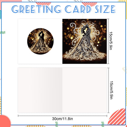 12PCS Couples DIY Diamond Painting Greeting Card Set with Envelopes for Adults