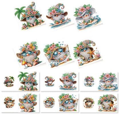 12PCS Flower Goblin DIY Diamond Painting Greeting Card Set with Envelopes